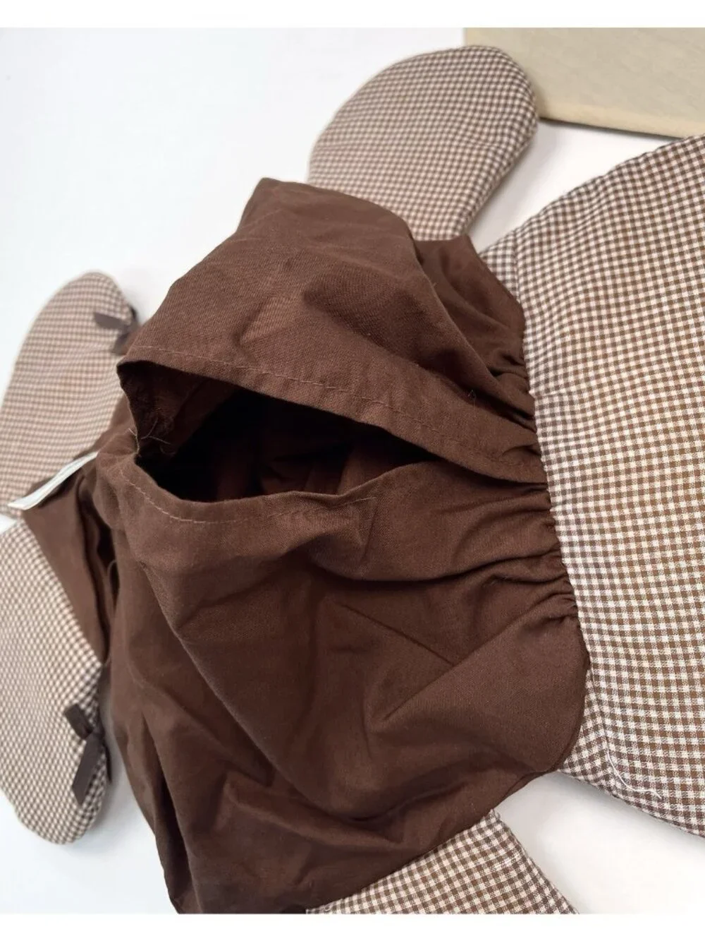 VTG Russ Berrie BAXTER Dog Pajama PJ Tote Hanging Organizer BAG Brown Cloth 22